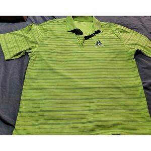 Nike Golf TullyMore Polo Shirt Large Green Stripes Golfing Outdoors Casual Mens